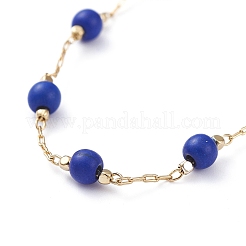Round Synthetic Turquoise(Dyed) Beaded Bracelets&nbsp;BJEW-JB05274-02