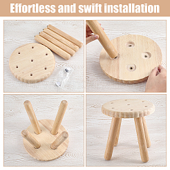 Wood Biscuit Stool&nbsp;AJEW-WH0596-917A