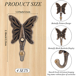 Alloy Wall Mounted Coat Hook Hangers&nbsp;AJEW-WH20072-63AB