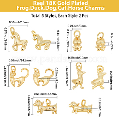 10Pcs 5 Styles Brass Pendants&nbsp;KK-BBC0022-98