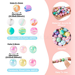 DIY Round Acrylic & Silicone Beads Jewelry Making Finding Kits&nbsp;DIY-TA0012-04