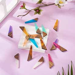16Pcs 8 Colors Resin & Wood Pendants&nbsp;WOOD-TA0002-70
