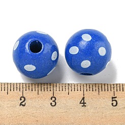 Printed Wood European Beads&nbsp;WOOD-G022-18G