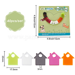 40Pcs 5 Colors Transparent Blank Acrylic Pet Dog ID Tag&nbsp;PALLOY-AB00047