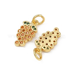 Brass Micro Pave Cubic Zirconia Charms&nbsp;KK-C093-29C-G