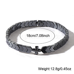 Synthetic Non-magnetic Hematite Beads Stretch Bracelets for Men&nbsp;WZ5779