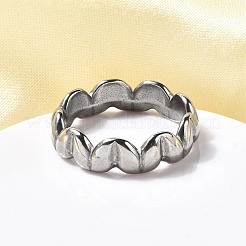 Heart 304 Stainless Steel Finger Ring&nbsp;RJEW-C125-01P