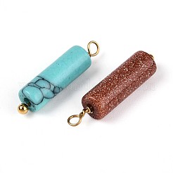 Synthetic Malachite & Goldstone & Turquoise & Agate Column Pendants&nbsp;STAS-N110-17G