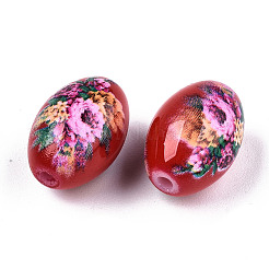 Printed & Spray Painted Opaque Glass Beads&nbsp;LS-GLAA-S047-07B-D01