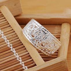 Vintage Elegant Fashion Style Brass Hollow Out Metal Rings&nbsp;RJEW-EE0002-006P-D