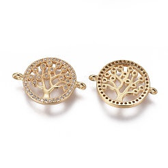 Brass Micro Pave Cubic Zirconia Links&nbsp;ZIRC-E113-04G-01