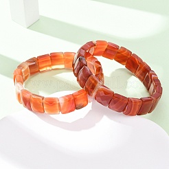 Dyed & Heated Natural Carnelian Faceted Beaded Stretch Bracelets for Women&nbsp;BJEW-K251-08G