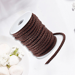 10M Round Braided PU Leather Cord&nbsp;LC-GF0001-13D