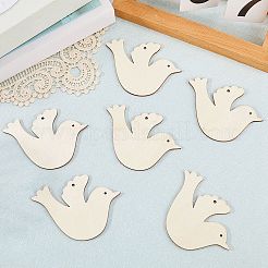 20Pcs Unfinished Wood Pendant Decoration&nbsp;BIRD-CP0001-02