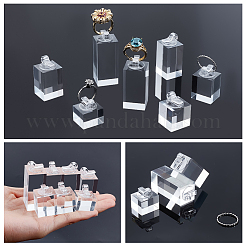 7Pcs 7 Sizes Acrylic Ring Display Riser Stand Sets&nbsp;ODIS-WH0099-256A