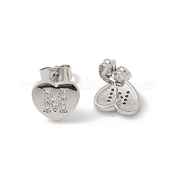 Rack Plating Brass Micro Pave Clear Cubic Zirconia Stud Earrings&nbsp;EJEW-K299-01P-M