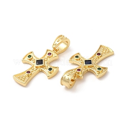 Brass Micro Pave Cubic Zirconia Pendants&nbsp;KK-M246-05G