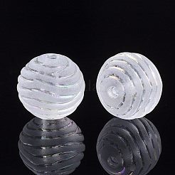 Transparent Acrylic Corrugated Beads&nbsp;X-TACR-S134-012