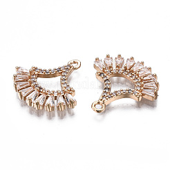 Brass Micro Pave Clear Cubic Zirconia Pendants&nbsp;KK-S359-126-B01-RS