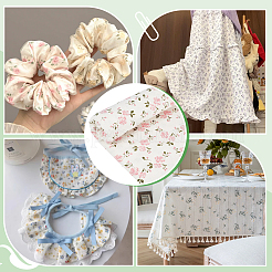 Flower Pattern Cotton Fabric&nbsp;DIY-WH0504-985E