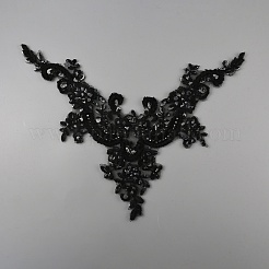 Hand Sewing Flower Pattern Rhinestone Costume Appliques&nbsp;PATC-WH0009-08B