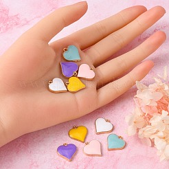 10Pcs 5 Colors Alloy Enamel Pendants&nbsp;ENAM-YW0002-07
