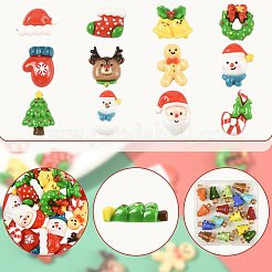 48Pcs 12 Styles Christmas Opaque Resin Decoden Cabochons&nbsp;CRES-FS0001-34A