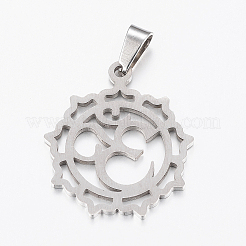 Non-Tarnish 304 Stainless Steel Yoga Pendants&nbsp;LS-STAS-I074-04P