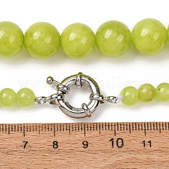 Dyed Round Natural Green Jade Graduated Beaded Necklaces&nbsp;GG-CBAA808-05P-F