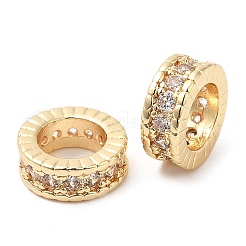 Rack Plating Brass Micro Pave Cubic Zirconia Beads&nbsp;KK-A186-03C-LG