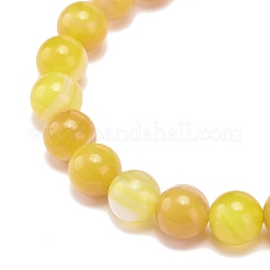 Natural Agate Round Beaded Stretch Bracelet&nbsp;BJEW-JB08396
