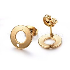 Ion Plating(IP) 304 Stainless Steel Stud Earring Findings&nbsp;STAS-H472-01G