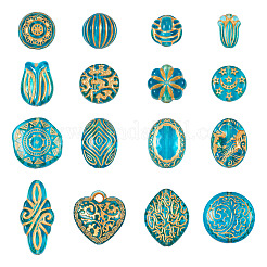 96Pcs 16 Styles Plating Acrylic Beads&nbsp;PACR-TA0001-09