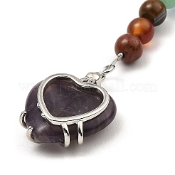Natural Amethyst Heart Keychain&nbsp;G-Z033-11P-03