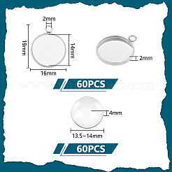 DIY Blank Dome 304 Stainless Steel Pendant Making Kits&nbsp;DIY-UN0056-03A