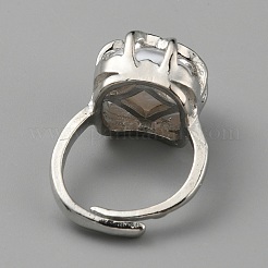Plastic Pearl Beaded Adjustable Ring&nbsp;RJEW-WH0003-37P