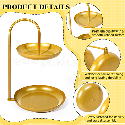 3 Sets 2-Tier Round Iron Candy Organizer Riser Stands for Desktop&nbsp;AJEW-WA0003-75