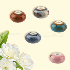 64Pcs 8 Colors Handmade Porcelain Beads&nbsp;PORC-PA0001-03