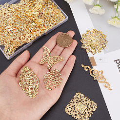 80Pcs 8 Style Iron Filigree Joiners Links&nbsp;IFIN-SC0001-44