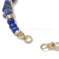 Natural Lapis Lazuli Chips & Handmade Seed Beads Braided Bracelet Making&nbsp;AJEW-MZ00004-06
