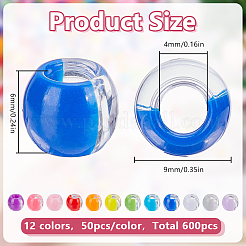 600Pcs 12 Colors Transparent Resin Beads&nbsp;RESI-GO0001-07