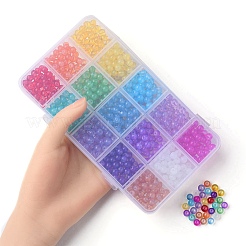 750Pcs 15 Colors Baking Paint Glass Beads Strands&nbsp;DGLA-YW0001-09