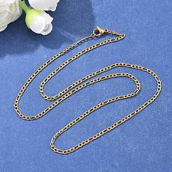 Ion Plating(IP) 304 Stainless Steel Figaro Chain Necklaces&nbsp;STAS-K168-01G
