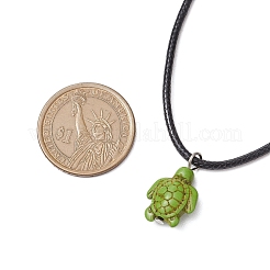 Summer Beach Dyed Synthetic Turquoise Turtle Pendant Necklaces&nbsp;NJEW-JN05057