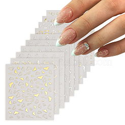 10 Sheets 10 Style Gold Stamping Wave French French Tips Nail Stickers&nbsp;MRMJ-HY0002-33