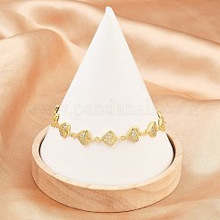 Brass Micro Pave Clear Cubic Zirconia Link Chain Bracelets for Women&nbsp;BJEW-A090-09D-G