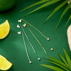2 Pairs 2 Colors Brass Rhinestone Heart Tassel Ear Thread for Women&nbsp;EJEW-GO0007-009