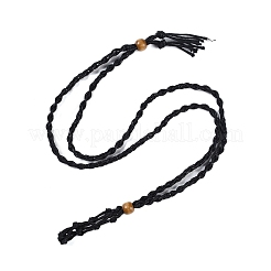 Braided Waxed Cord Empty Macrame Pouch Slider Necklace Making&nbsp;FIND-C061-01J