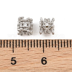 Brass Micro Pave Clear Cubic Zirconia Beads&nbsp;CU-CBAF1EE-07A-P