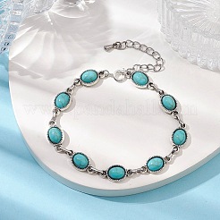 Alloy Resin Oval Link Chain Bracelets for Women&nbsp;BJEW-JB10131
